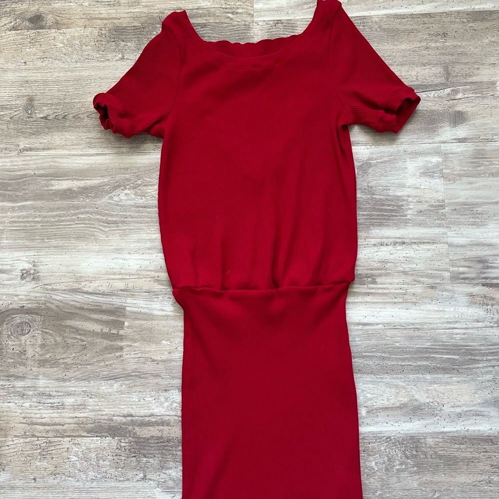 Free People Red Cotton Mini Dress